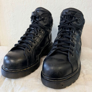 Dr Martens Steel Toe Work Boots Black Leather Industrial AirWair Mens 8 Womens 9
